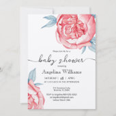 Bébé douche Invitations Fleurs (Devant)