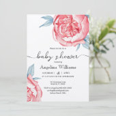 Bébé douche Invitations Fleurs (Debout devant)
