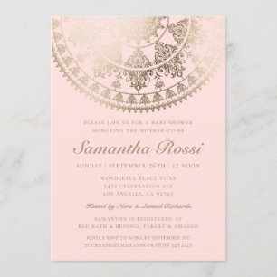 Bébé douche Invitations Gold Foil Couleur personna