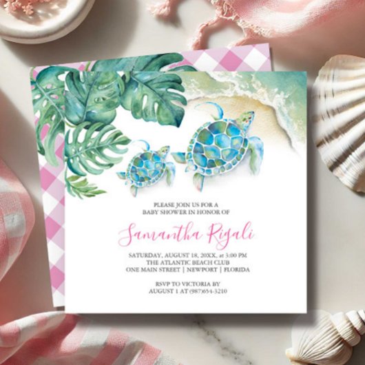 Bébé Douche Invitations Tropical Aquarelle