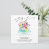 Bébé doux brasser Floral Baby Tea Invitation (Debout devant)
