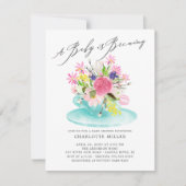 Bébé doux brasser Floral Baby Tea Invitation (Devant)