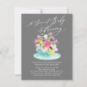 Bébé doux brasser Floral Baby Tea Invitation (Devant)