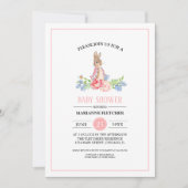 Bébé doux lapin | Rabbit Baby Shower Invitations (Devant)