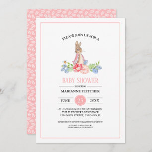 Bébé doux lapin   Rabbit Baby Shower Invitations
