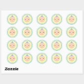 Bébé doux Stickers Vert visage Stickers (Feuille)