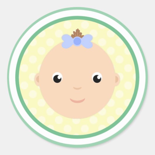 Bébé doux Stickers Vert visage Stickers (Devant)