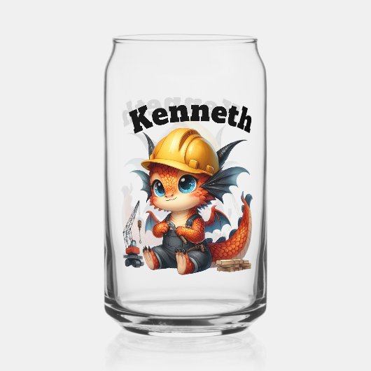 Bébé dragon dans un casquette dur construit une to (Verso)