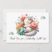 Bébé Dragon Dormir Dans Un Lit De Merci Fleurs (Devant)