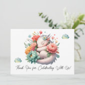 Bébé Dragon Dormir Dans Un Lit De Merci Fleurs (Debout devant)