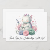 Bébé Dragon Dormir Dans Un Lit De Merci Fleurs (Devant / Derrière)