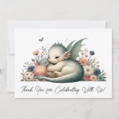 Bébé Dragon Dormir Dans Un Lit De Merci Fleurs (Devant)