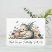 Bébé Dragon Dormir Dans Un Lit De Merci Fleurs (Debout devant)