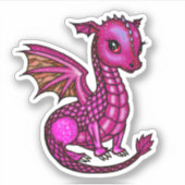 Bébé Dragon Illustration Colorful Dragons Sticker (Devant)