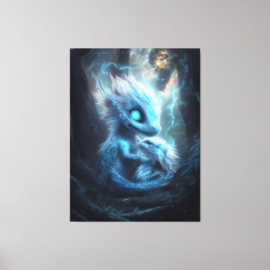 Bebé Dragon in het Enchanted Forest Canvas Afdruk (Voorkant)