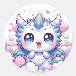Bébé Dragon Mignon Kawaii Autocollant Fantastique