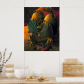 Bébé Dragons éclosion de leurs oeufs Poster (Cuisine)
