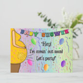 Bébé drôle Je sors Invitation de dessin animé (Debout devant)