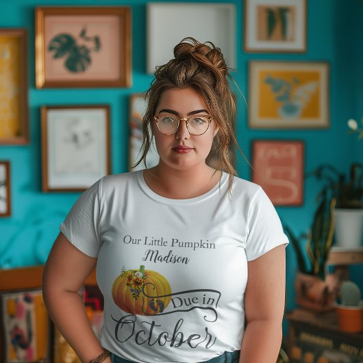 Bébé dû en Octobre Aquarelle Florale Bleue