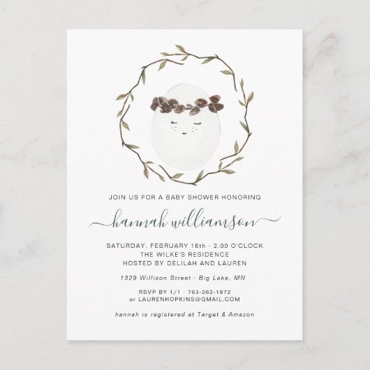 Bébé du printemps | Invitation Baby shower de Pâqu (Devant)