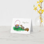 Bébé écureuil avec carte Pâques (Fleur jaune)