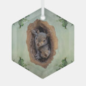 Bébé écureuils vacances ornement en verre (Recto)