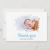 Bébé, effet photo brossé, carte de remerciements (Devant)
