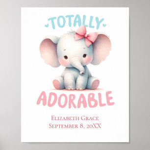 Bébé éléphant Art mural de nursery pour bébé fille