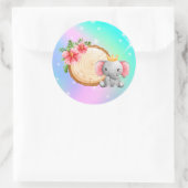 bébé éléphant assis à côté d'un autocollant (Sac)