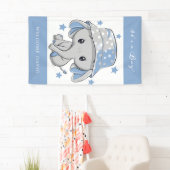 Bébé éléphant avec bannière Baby shower Casquette (En situation)