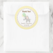 Bébé Eléphant Baby shower Sticker Jaune (Sac)