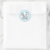 Bébé Eléphant Bébé Sticker Garçon bleu Plaid En vi (Sac)