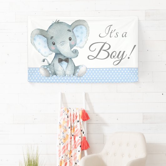 Bébé éléphant Boy Douche Bannières (En situation)