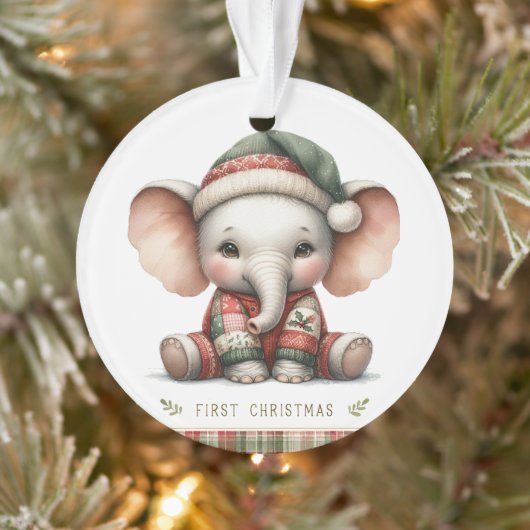 Bébé éléphant en tricot de fête (Arbre)