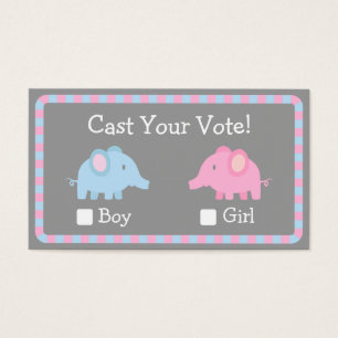 Bébé éléphant, Fête de révélation du sexe, Vote à