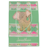 Bébé Elephant Green Cadeau Sac (Devant)