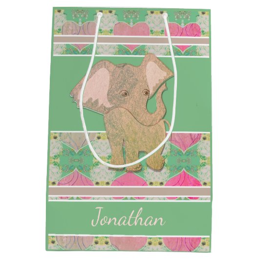 Bébé Elephant Green Cadeau Sac (Dos)