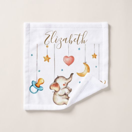 Bébé Eléphant mignon (Gant de toilette)