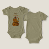 Bébé éléphant mignon d'automne avec bébé aux feuil (Design Recto & Verso)