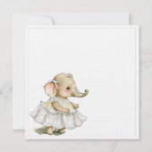 Bébé Eléphant mignon fille douche Invitation (Dos)
