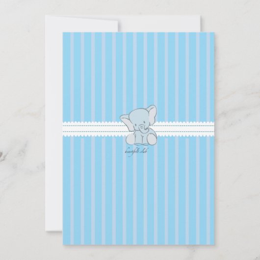 Bébé Eléphant Photo Invitation (Dos)