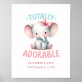 Bébé éléphant rose décoration murale pour chambre (Devant)