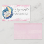 Bébé éléphant sur la lune cartes de tombola de cou (Devant / Derrière)