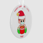 Bébé elfe de Noël avec masque facial sur fond blan (devant)