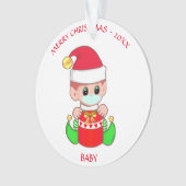 Bébé elfe de Noël avec masque facial sur fond blan (devant)