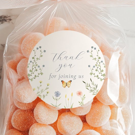 Bébé en Baby shower en fleurs Stickers Merci