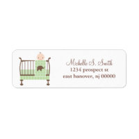 Bébé en berceau Retourner l'adresse Étiquettes