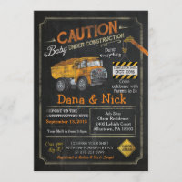 Bébé en construction Invitation Baby shower