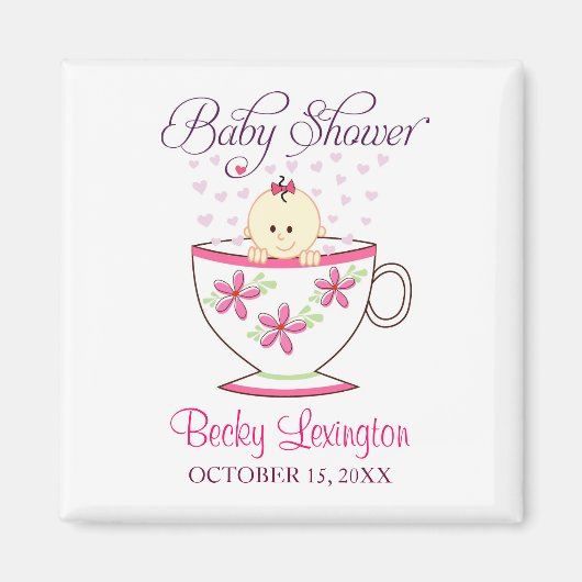 Bébé en Coupe de Thé, Aimants (Devant)