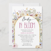 Bébé en fleur Arc floral Baby shower Invitation (Devant)